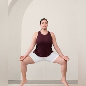 Athleta Maroon “Ease In Rib Tank” Racerback Breathable Workout Top Size Medium